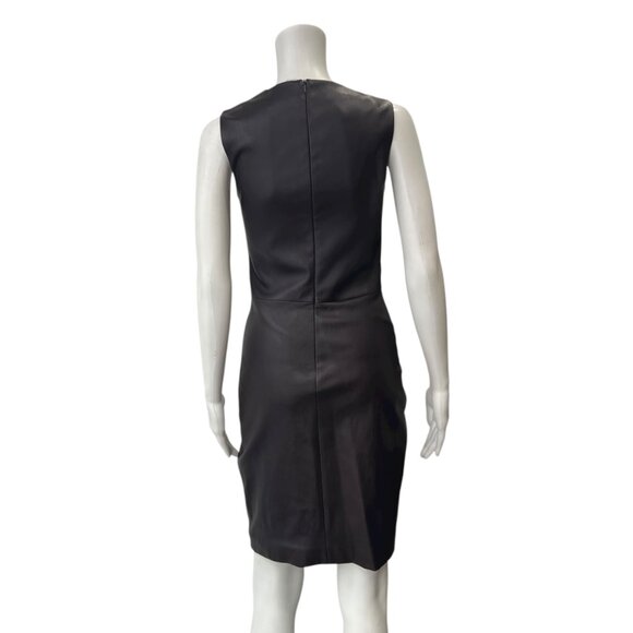 The Row Brown Burgundy Leather Sheath Fitted Dress size 2/4 - Picture 5 of 8
